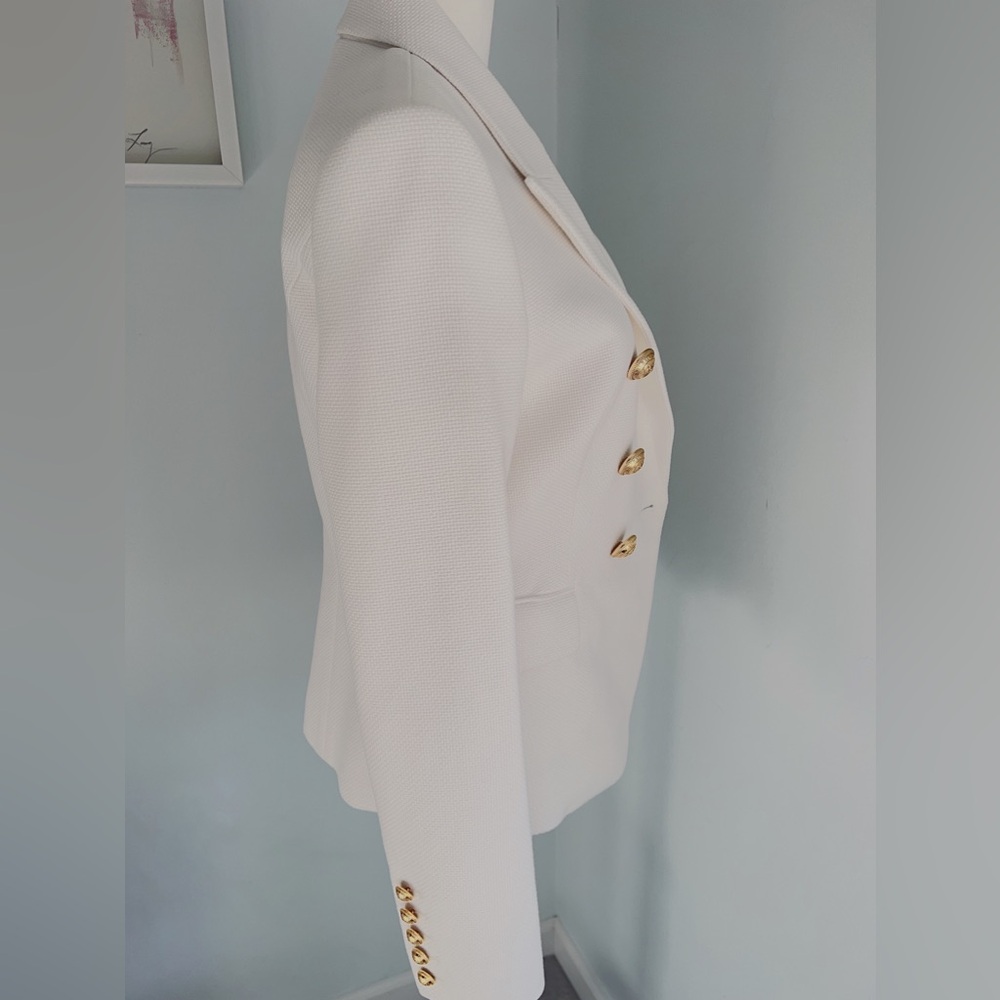 BALMAIN Double-Breasted Piqué Blazer - Picture 12 of 13